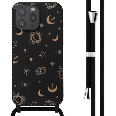 imoshion Siliconen design hoesje met koord voor de Apple iPhone 16 Pro Max - Sky Black