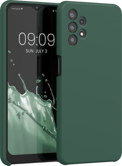 kwmobile telefoonhoesje geschikt voor Samsung Galaxy A32 5G - Hoesje met siliconen coating - Smartphone case in dennengroen