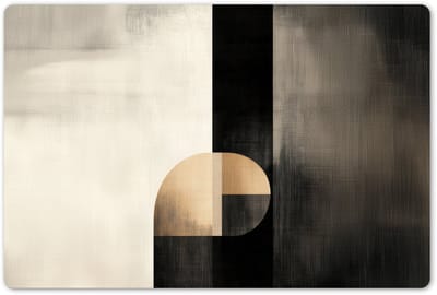 Placemats 45x30 cm - Placemat kunststof - 1 stuk - Vormen - Modern - Zwart - Borden onderleggers - Decoratie voor op tafel - Keuken tafeldecoratie accessoires - Vinyl onderlegger - Tafelversiering