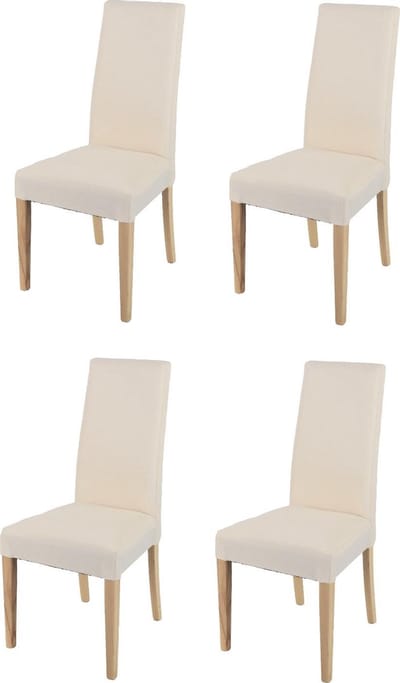 Tommychairs Chiara - Eetkamerstoelen - Set van 4 - Natuurlijk / Ivoor- Stof & Hout