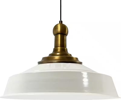 Bamyum Hangende Metalen Lamp Ø41 cm, E27, Vintage Lamp, Wit Binnenkant