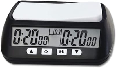 Digitale Schaakklok - Spel Timer - Wedstrijd Spelen - Multi-mode Geheugen - 14x8.8x4.5cm - Zwart