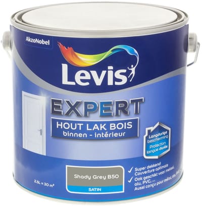 Levis - Expert Hout Lak Binnen Satin Mix - Shady Grey B50 - Mengverf - 2,5 L