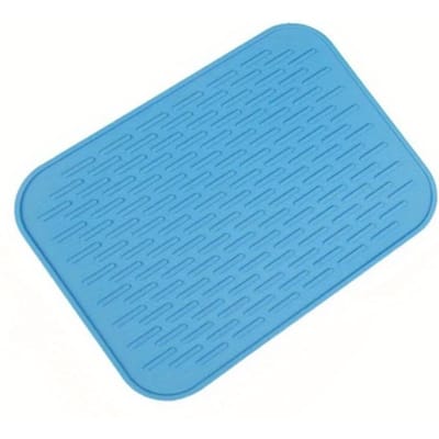 Siliconen Anti-Hitte Isolatie Pad Vierkant Anti-Slip Onderzetter Tafelgerei Afdruipmat voor Pannen Pan Schotel Onderlegger blauw