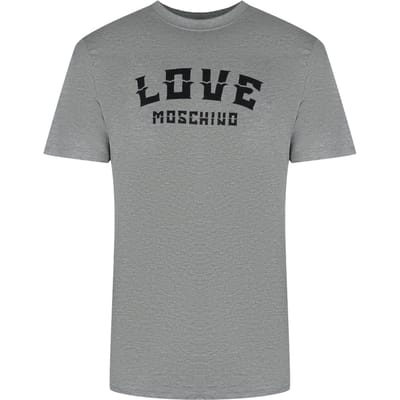 Love Moschino T-shirt Met Opvallend Logo In Grijs