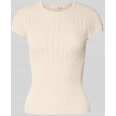 T-shirt in pointellelook met ronde hals