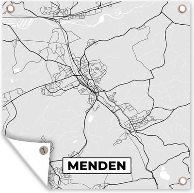 Tuin poster Stadskaart - Duitsland - Menden - Kaart - Plattegrond - 200x200 cm - Tuindoek