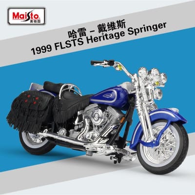 Maisto 1:18 Harley 1999 Flsts Heritage Springer Legering Motorfiets Model Simulatie Metaal Straatmotorfiets Model Kinderen Cadeaus blue