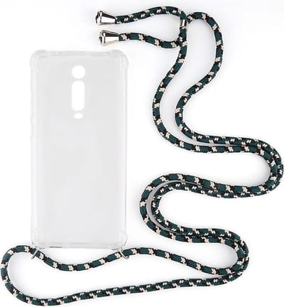 Shop4 - Xiaomi Mi 9T Hoesje - Zachte Back Case met Koord Camouflage Groen
