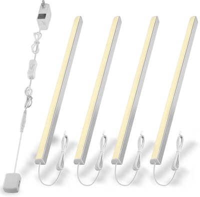 LED Kastverlichting - 4x 31 cm V-vorm Lichtbalken - 1200 lm - 3000K Warm Wit - Inclusief Montage - Energieklasse F