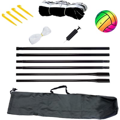 Filet de volley-ball de plage, filet de Football, filet de Badminton avec support, sac d'emballage pour jardin et extérieur, Portable volleyball net set