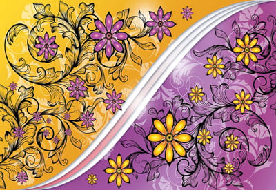 Fotobehang Flowers Floral Pattern | XL - 208cm x 146cm | 130g/m2 Vlies