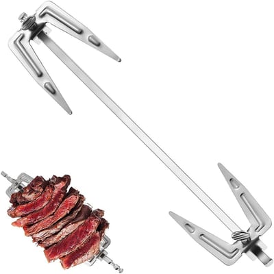 Grillvork voor Airfryer en BBQ - RVS Rotisserie Kit voor Kip, Vis en Vlees - Creatieve Roestvrijstalen Grillvork voor Thuis, Kamperen en Picknicken