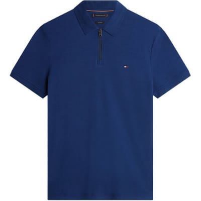Tommy Hilfiger Interlock Zip Regular Polo Carbon Navy Taglia: L | Polo Outlet | Uomo | Blu