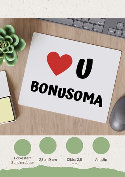 Akyol - love u bonusoma Muismat - Oma - de liefste oma - verjaardag - cadeautje voor oma - oma artikelen - kado - geschenk - 23 bij 19 cm