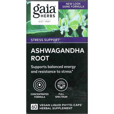 Gaia Herbs, Racine d'Ashwagandha, 60 Phyto-capsules Liquides Végans