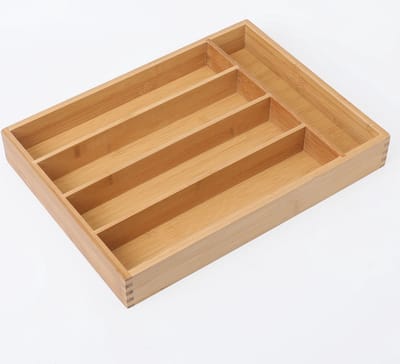 Bamboe - Bestekbak voor keukenla - Bestek organizer - Bestekla - Hoogwaardig - Bamboe - Hout - Bestekcassette