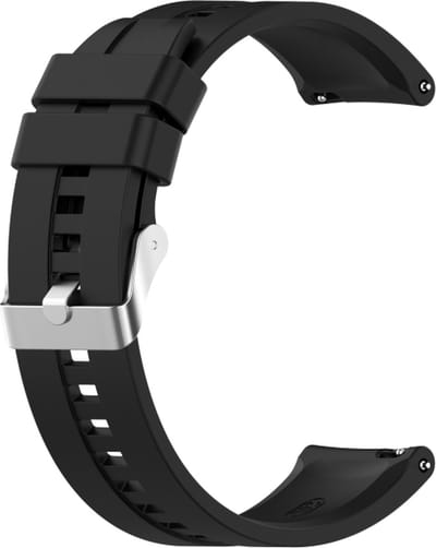 Siliconen bandje - geschikt voor Amazfit Bip 6 / Bip 5 / GTR 3 (Pro) / GTR 4 / GTR 2 / GTR 2E / GTR 47 mm / Stratos 2 / 3 / Pace / Balance (2) - zwart - zwart