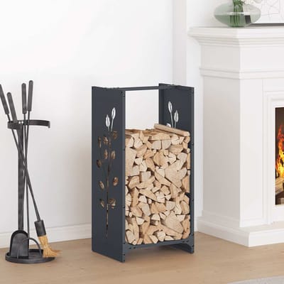 vidaXL - Brandhoutrek - 40x30x80 - cm - koudgewalst - staal - antraciet