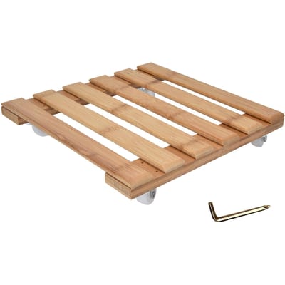 Support à roulettes pour plantes Carré avec Roue pivotante amovible à 360 degrés pour Pot de fleurs 25x25cm S beige