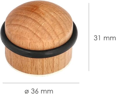 Ronde zelfklevende houten deurstop - Eiken kleur