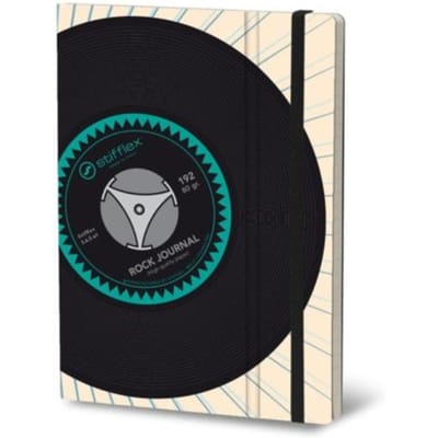 Stifflexible notitieboekje vinyl, 15 x 21 cm, rock journal