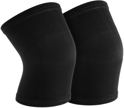 1 Paar Kinderknieondersteuning - Ademend, Elastisch en Zacht Knieband voor Jongens en Meisjes - Ideaal voor Basketbal, Volleybal en Sportactiviteiten (Zwart, M)
