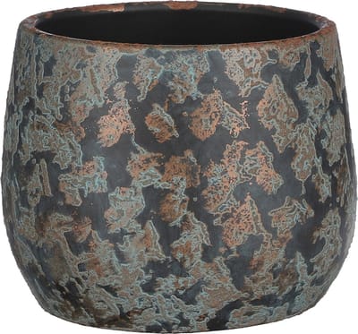 Mica Decorations Bloempot - keramiek - kamerplanten - koper - D19 x H15 cm - schaal