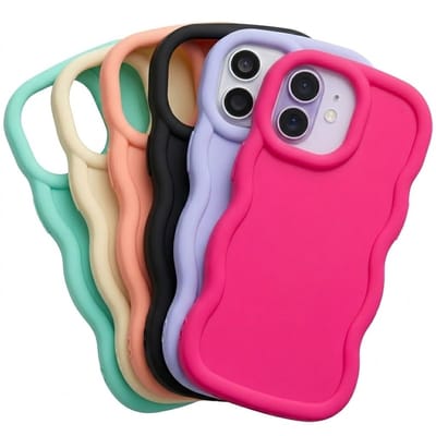 Meer kleurige siliconen telefoon hoesje set geschikt voor iPhone 17 Pro dames en meisjes – 6 stuks backcover met groot camera uitsparing, effen kleuren, flexibel ontwerp