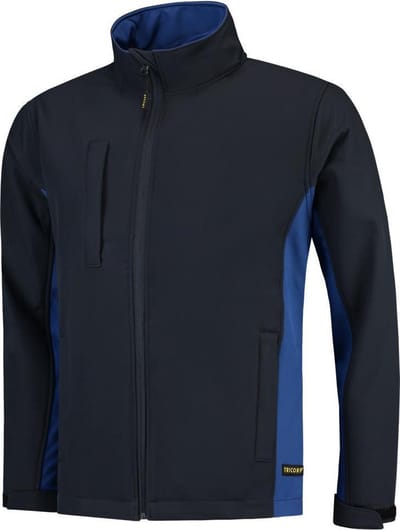 Tricorp soft shell jack bi-color - Workwear - 402002 - navy / koningsblauw - maat L
