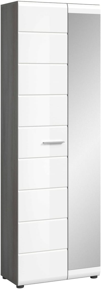 Salsa kledingkast wit hoogglans MDF TZ rook zilver NB - 37x60x192cm