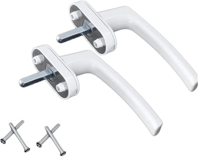 Raamgreep Set - Raamslot Deurgreep - Ramen Sluiten - Aluminiumlegering - 43 mm Gatafstand - Wit