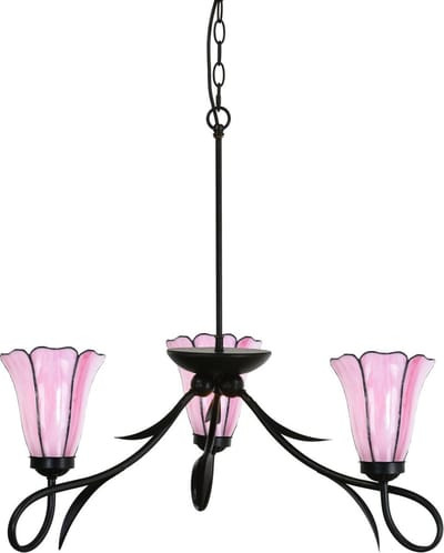 3 lichts Kroonluchter Lovely Liseron Pink - Art Deco Trade