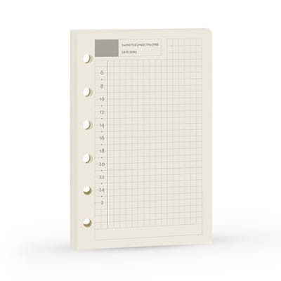 Dailygoods- Agenda Refill 100gsm - A7 Planner - Tijdschema Notitieboek - 6 Gaten Inlegpapier - Draagbaar - Schrijf- en Printvriendelijk - Notitiepapier