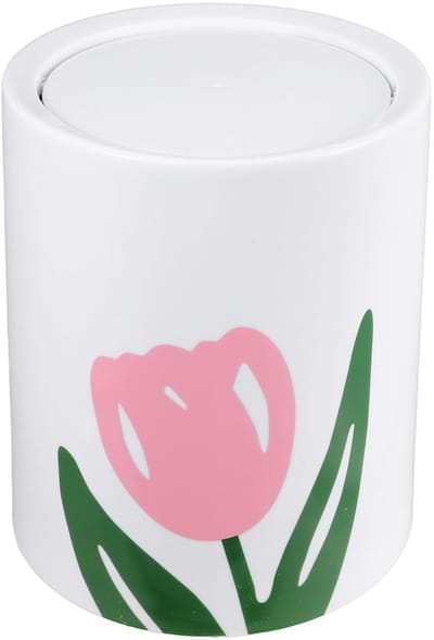 Prullenbak Zwenkdeksel - Afvalmand Kunststof - Hygiënisch Werken - Artistiek Tulpenontwerp - 8 Liter Inhoud - Multi