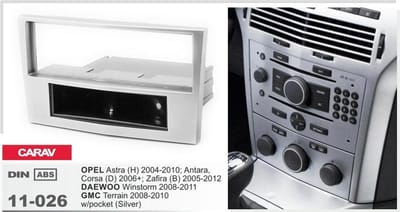 1-din frame autoradio opel met cd30 radio kleur zilver