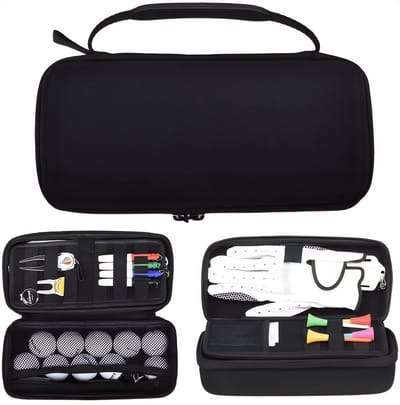 Stripe golf organizer case groot, opbergetui voor tees en accessoires