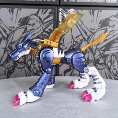 9cm/3.54inch Anime Digimon Adventure Figuur Metal Garurumon Actiefiguren Pvc Standbeeld Verzameling Model Speelgoed Cadeaus black