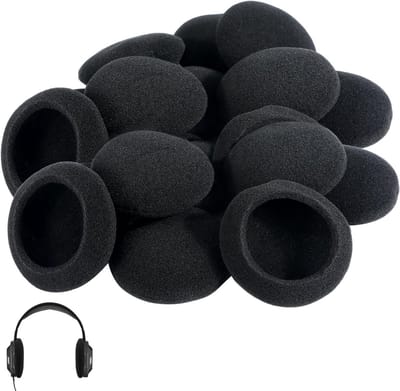 Comfortabele Vervangende Oorkussens voor Hoofdtelefoons - 10 Paar Zwarte Foam Oorkussens van 50mm voor Optimaal Geluidscomfort