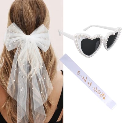 3-delige JGA Bruid Accessoires Set met Sjerp, Sluiers en Fotografie-items voor Hennfeest en Bruiloft
