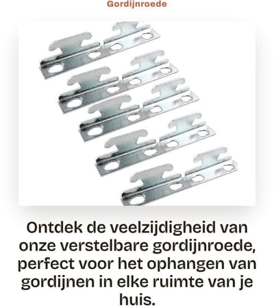 Dailygoods- Gordijnroede Verstelbaar - Gordijnhaken - Muurbeugel - Accessoires - Steunhanger - Sterk en Duurzaam Ijzer - Gordijnhaak