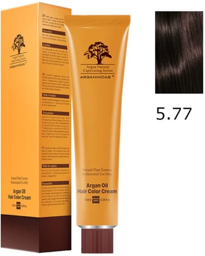 Arganmidas Marokkaanse Arganolie Haarkleur Crème 5.77 / Haarkleur Licht Natuurlijk Warm Bruin 100 ml