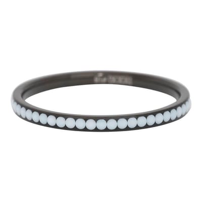 iXXXi JEWELRY - Vulring - Zirconia White Stone - Zwart - 2mm - Maat 18