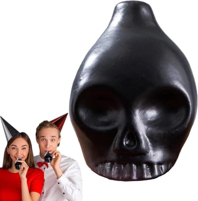 Doodsfluitje - Schedel fluit - Halloween decoratie - Angstaanjagend geluid - 12 cm - Zwart