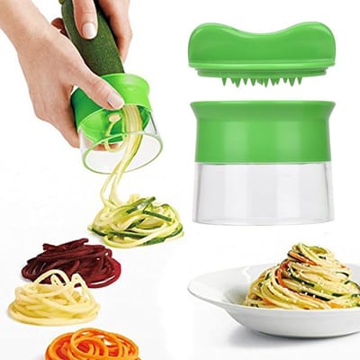 longziming -5-in-1 Spiraalsnijder voor Groenten – Handmatige Groentesnijder & Groentespaghetti Maker – Voor Wortel, Komkommer, Aardappel, Courgette, Pompoen & Ui – Compact & Makkelijk in Gebruik