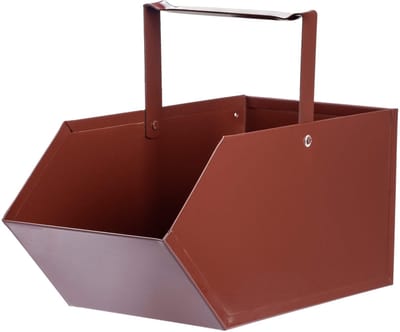 KADAX Aslade van metaal, 32 x 21 cm, aslade met comfortabele handgreep, kolenreservoir, asbak, kolenreservoir, metalen kolenreservoir (bruin)