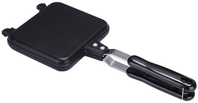 VHV Tosti Apparaat - Sandwich Maker - Tosti Broodrooster Gas - Sandwichmaker Camping - Dubbelzijdige Antiaanbak Pan - Snel Opwarmen - Ideaal voor Outdoor en Keuken Ontbijt - Zwart