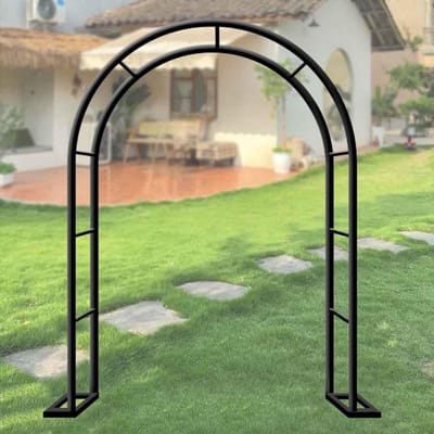 Tuinboog Metaal - Rozenboog Bruiloft - Decoratie Tuin - Weerbestendig Robuust - 1.8 x 2.2 M - Wit
