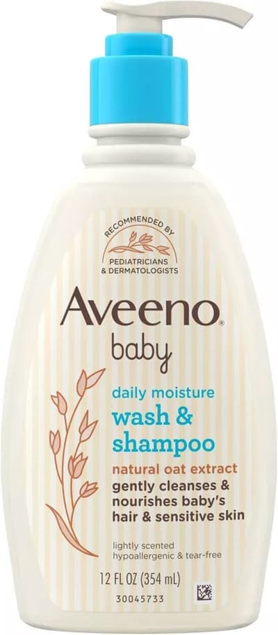 Aveeno Baby Daily Moisture Gentle Body Bath Wash & Shampoo – Lightly Scented – 354ml