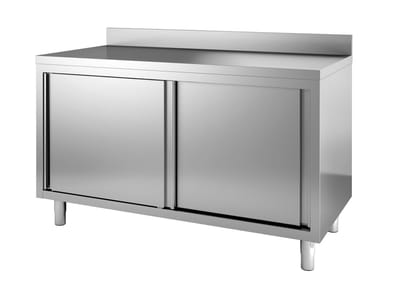 Professionele Werktafel | Schuifdeuren Rand | 200cm | RVS | Combisteel | 7452.3100 | Horeca